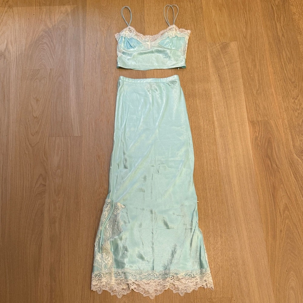 Verge Girl Light Blue Lace Trim Set - Picture 1 of 6